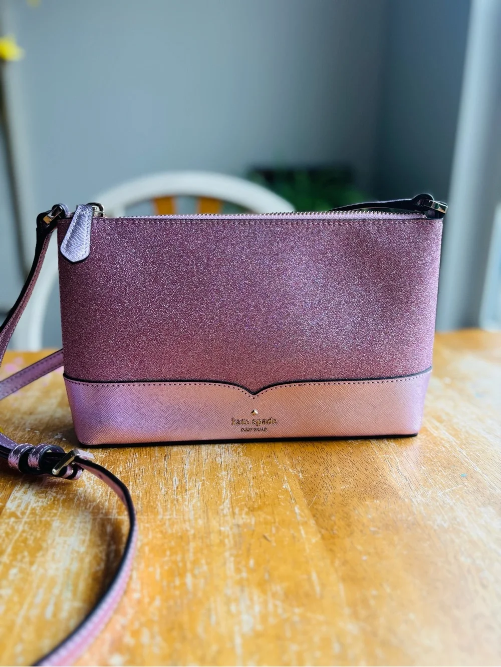 Kate Spade Rose Pink Glitter & Blush Crossbody Bag - Picture 12 of 12